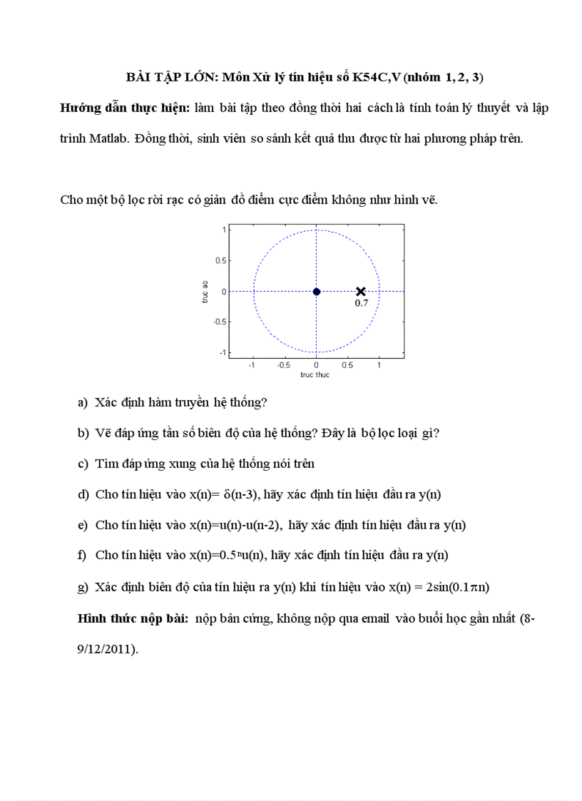BÀI TẬP LỚN Môn Xử lý tín hiệu số K54C V nhóm 1 2 3