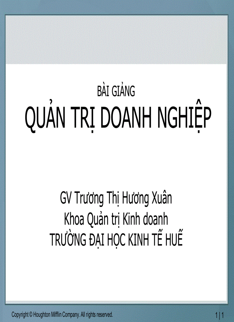 Trọn bộ Slide quản trị doanh nghiệp