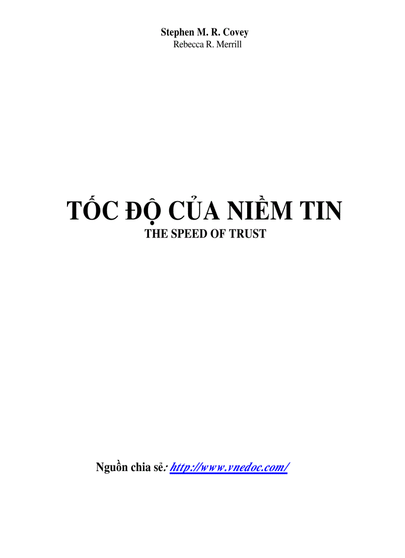 Ebooks Tốc độ của niềm tin The Speed Of Trust