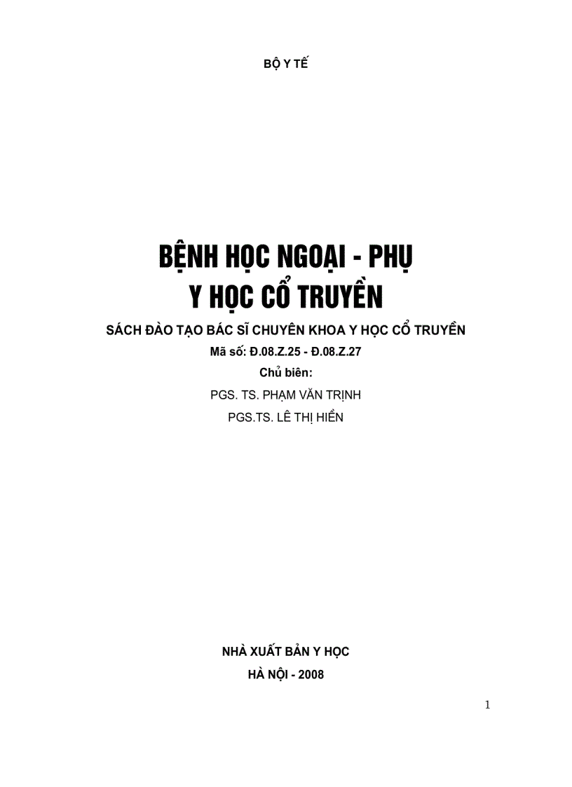 Bệnh học ngoại phụ Y học Cổ truyền