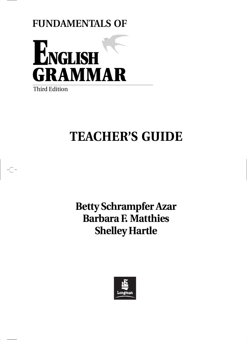 Azar s Fundamentals of English Grammar Teacher s Guide 3rd Edition