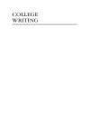 College writing A personal approach to academic writing