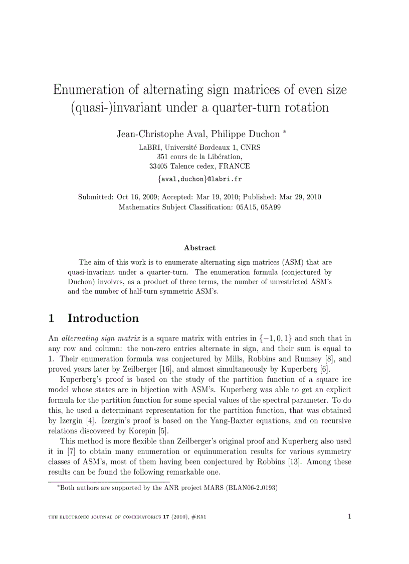 Enumeration of alternating sign matrices of even size quasi invariant under a quarter turn rotation