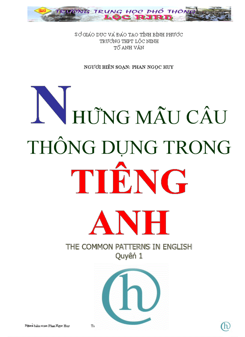 Những mẫu câu thông dụng trong tiếng Anh TG Phan Ngọc Huy