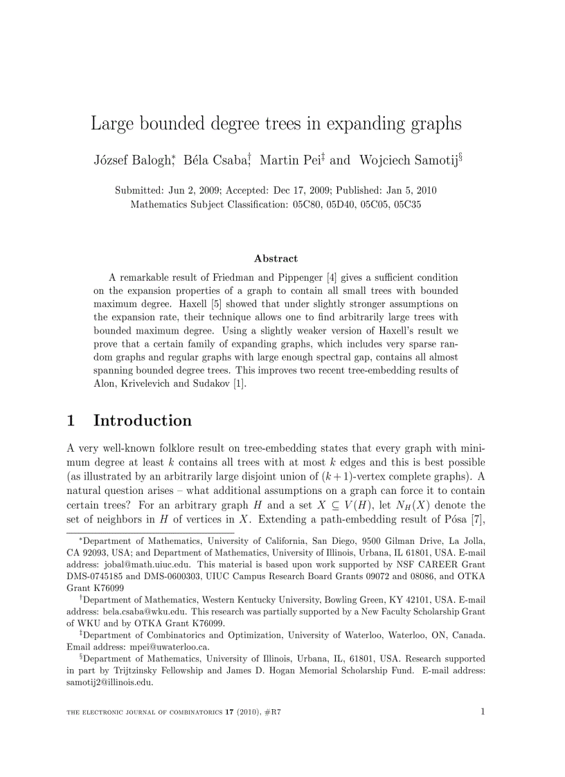 Large bounded degree trees in expanding graphs