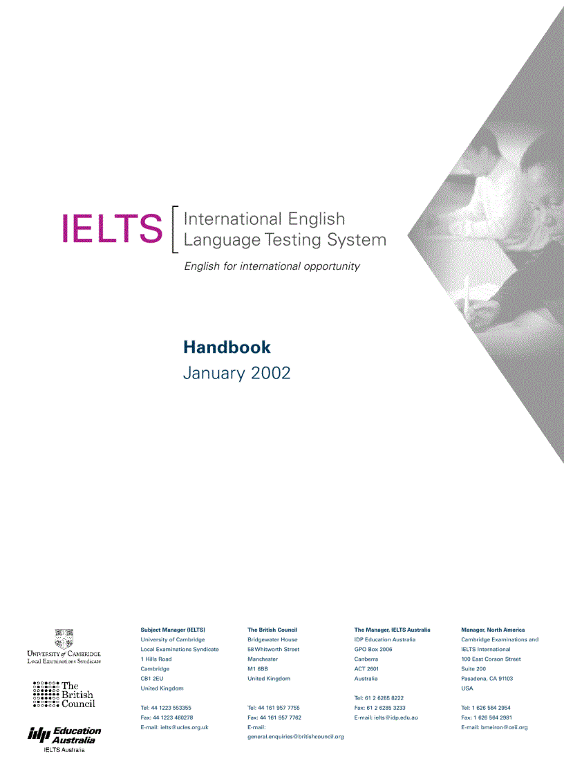 IELTS handbook 2002