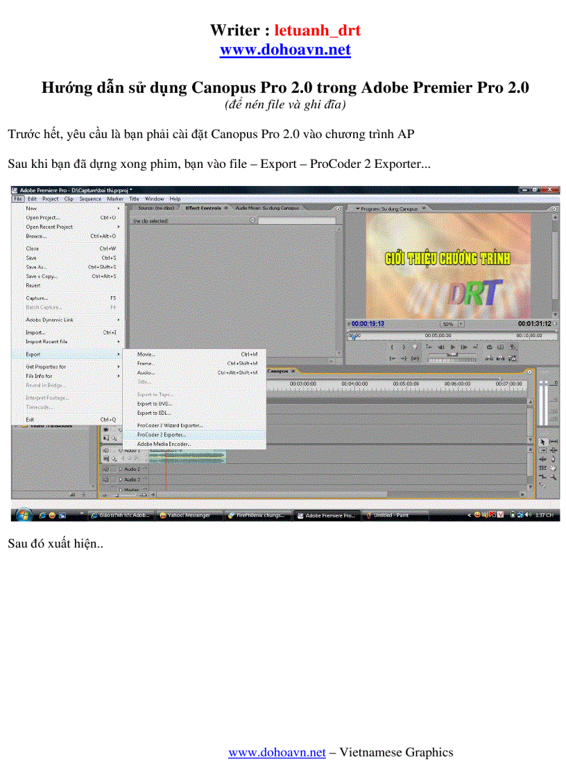 Hướng dẫn sử dụng Canopus trong Adobe Premier Pro