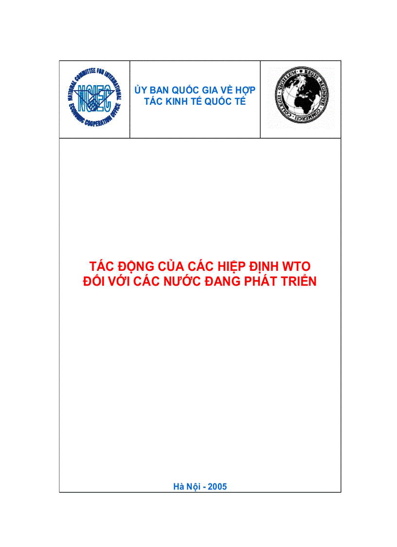 Tác động của các hiệp định wto đối với các nước đang phát triển