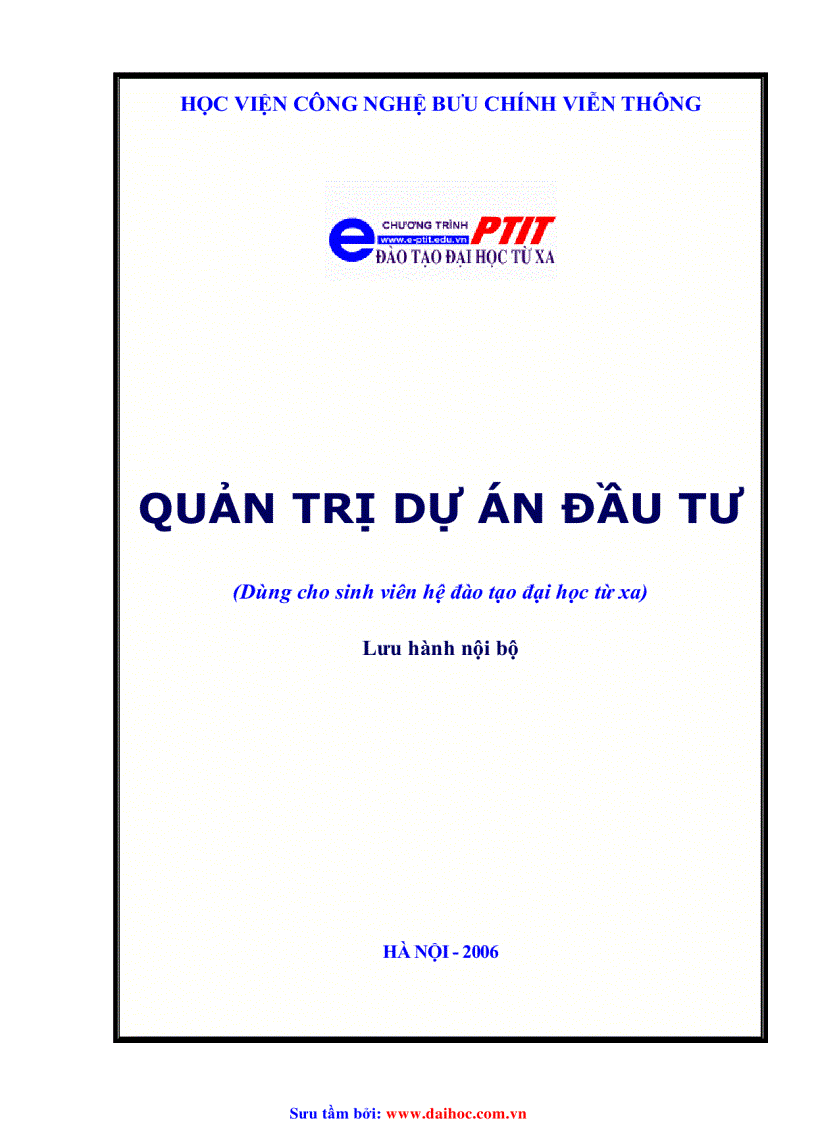 Quản trị dự án đầu tư