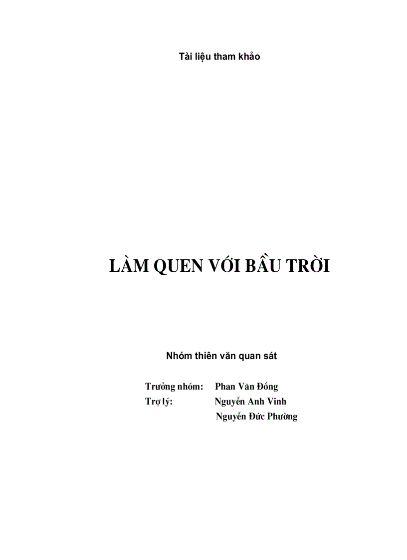 Làm quen với bầu trời