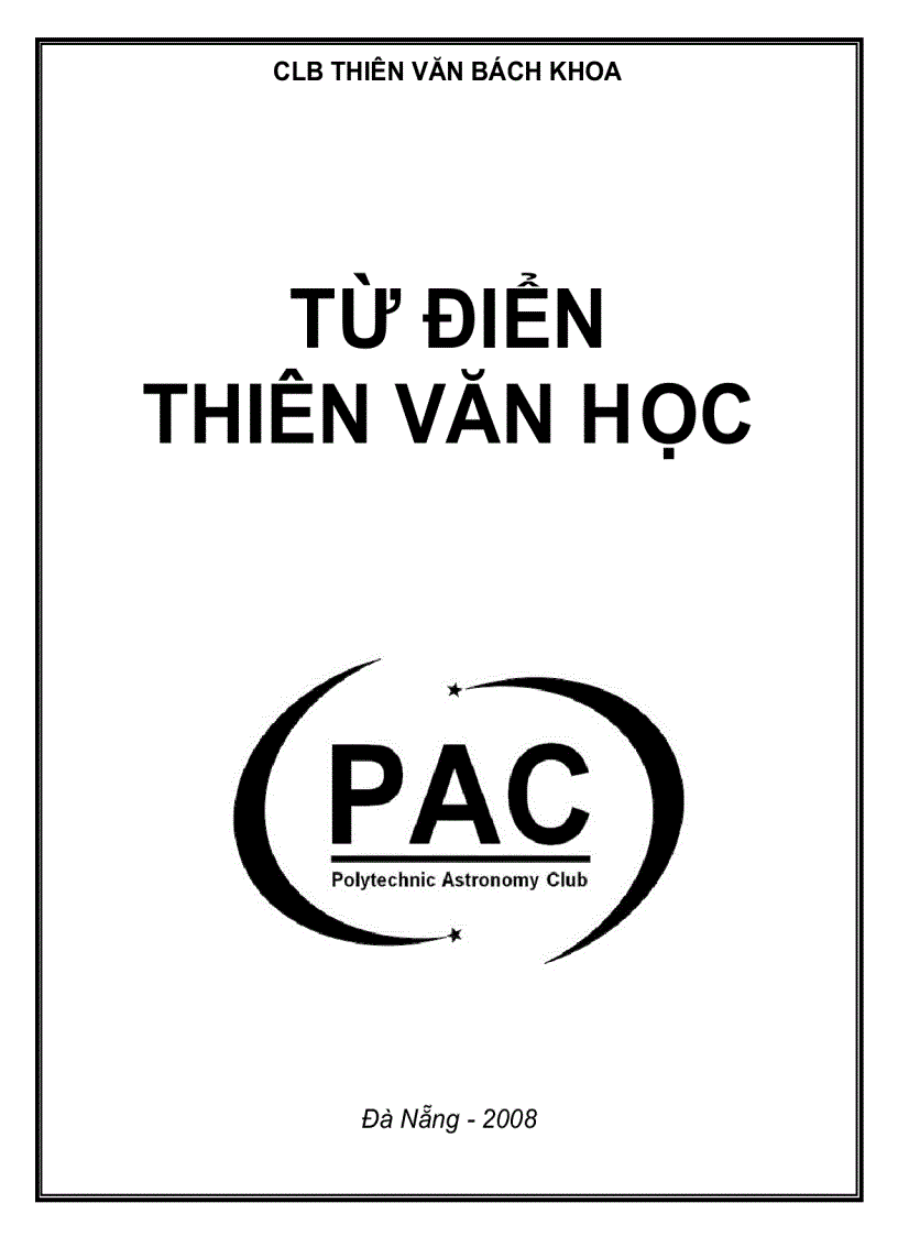 Từ điển Thiên văn học