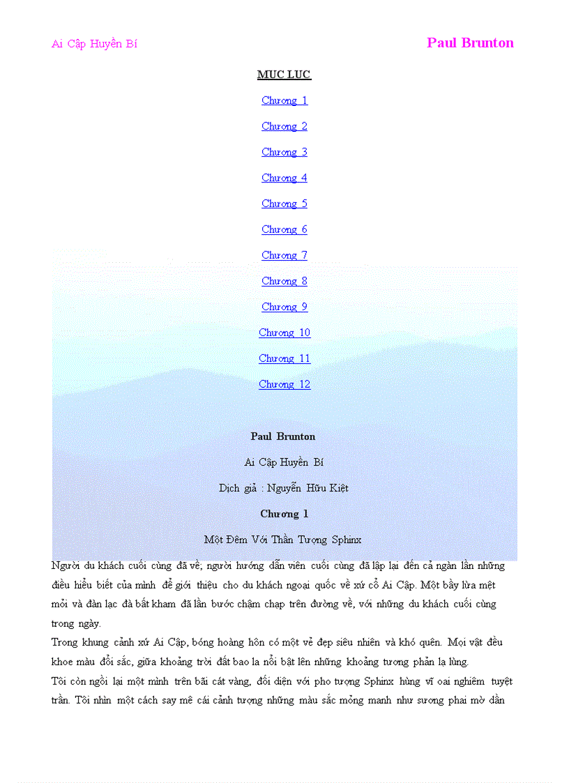 Ai Cập Huyền Bí Paul Brunton