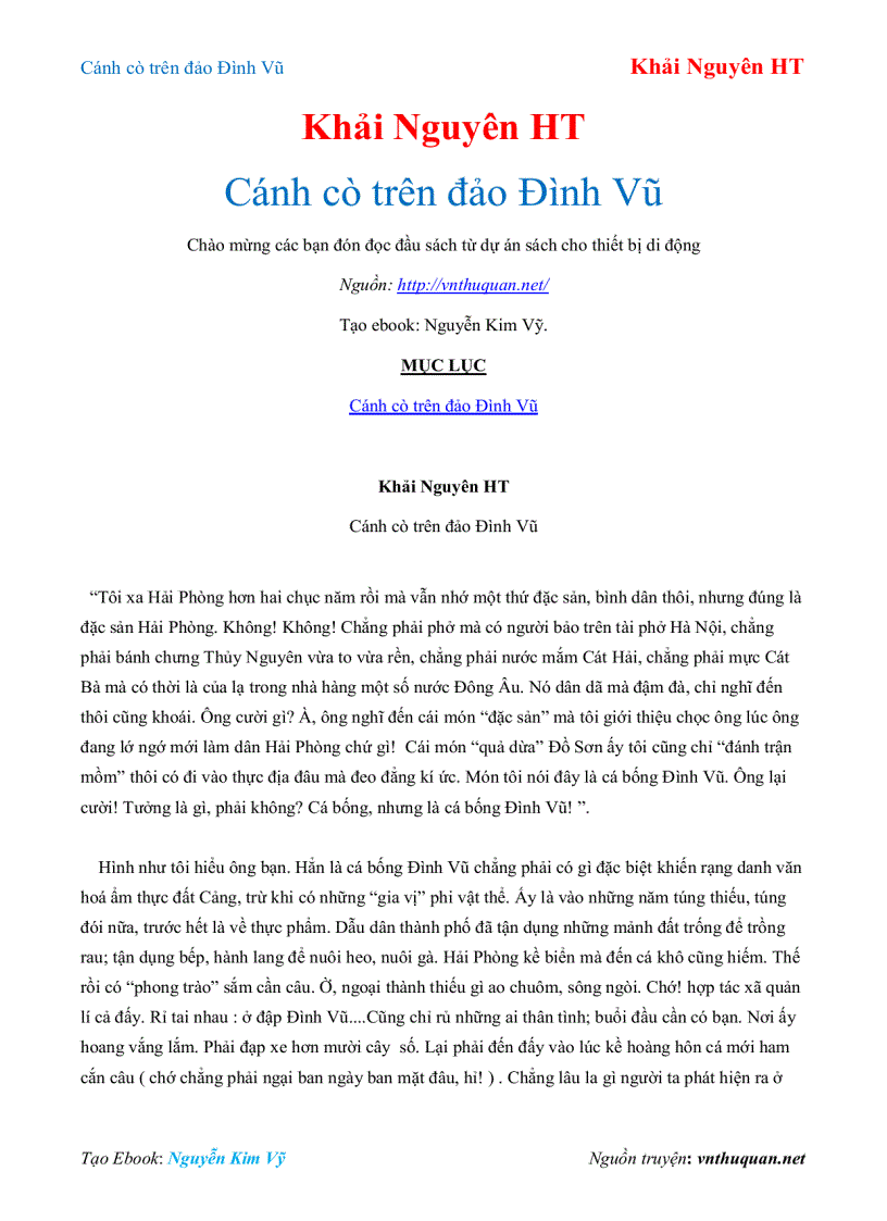 Ebook Cánh cò trên đảo Đình Vũ Khải Nguyên HT