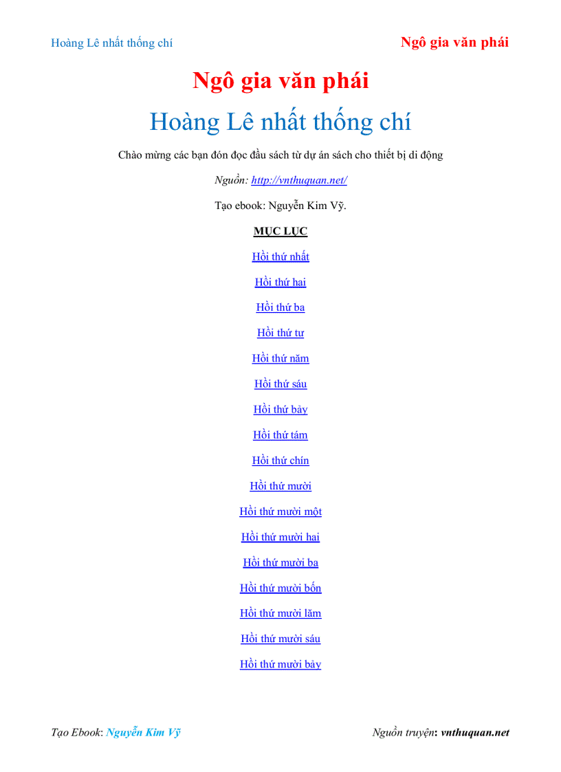 Ebook Hoàng Lê Nhất Thống Chí