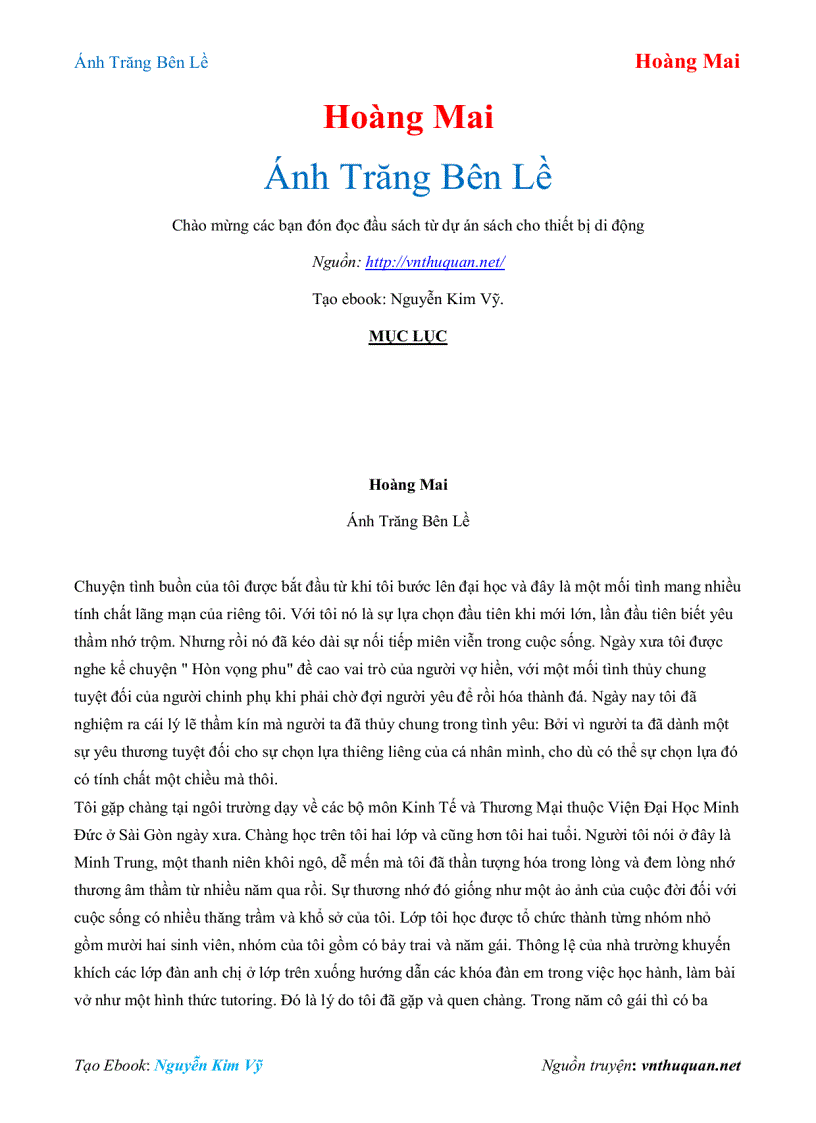 Ebook Ánh Trăng Bên Lề Hoàng Mai