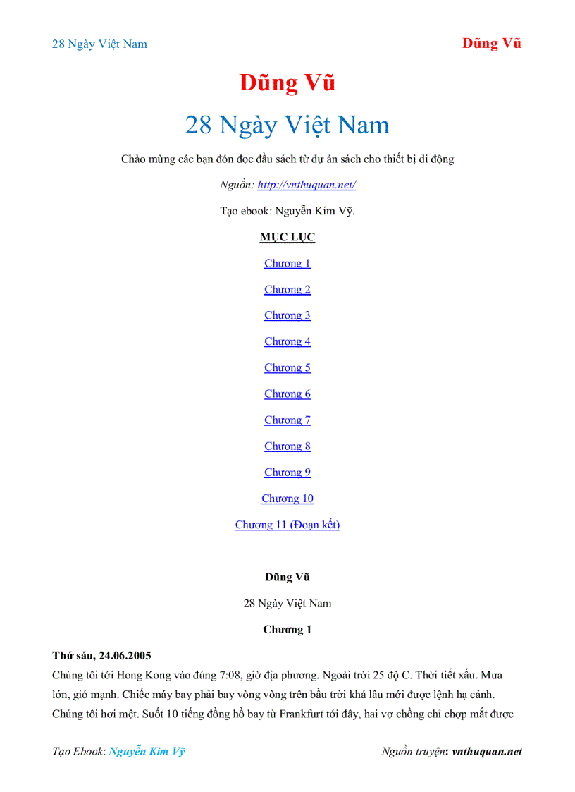 Ebook 28 Ngày Việt Nam Dũng Vũ