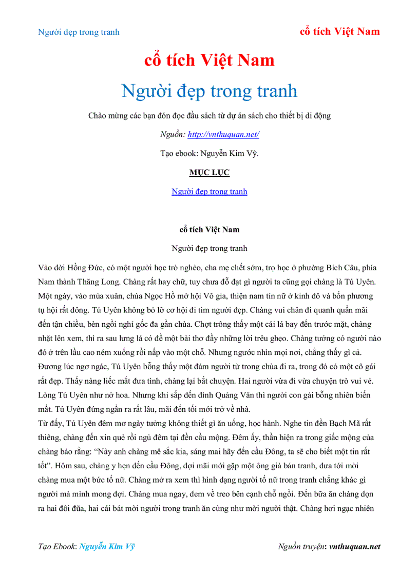 Ebook Người đẹp trong tranh