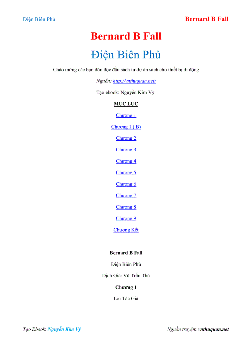 Ebook Điện Biên Phủ Bernard B Fall