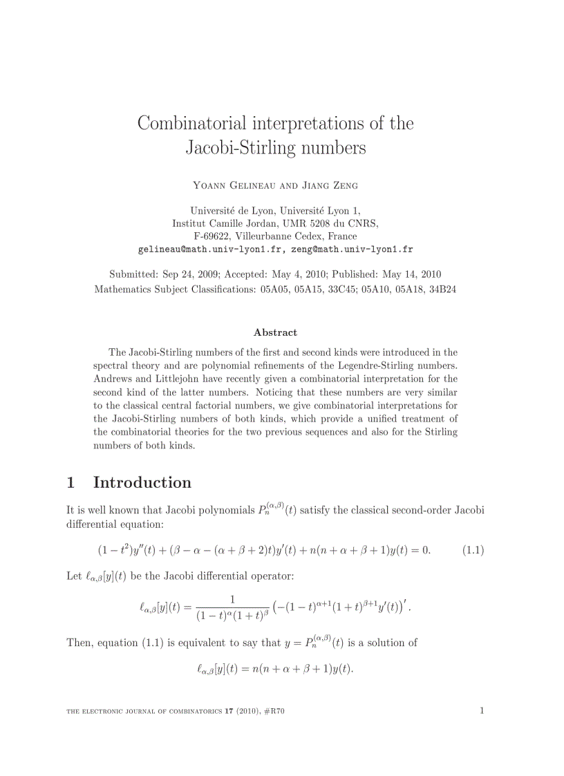 Combinatorial interpretations of the Jacobi Stirling numbers