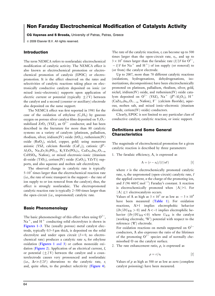 Non Faraday Electrochemical Modiﬁcation of Catalysts Activity