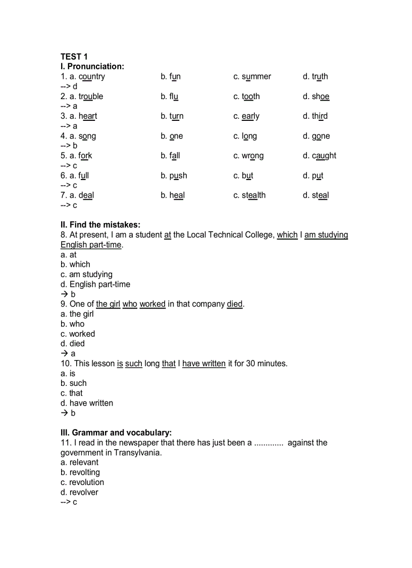 60 bài test tiếng Anh trình độ C