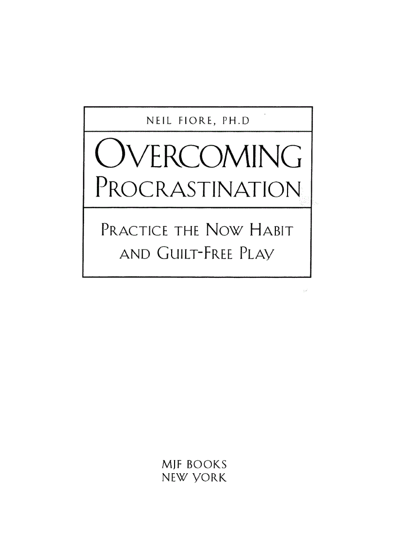 Overcoming procrastination