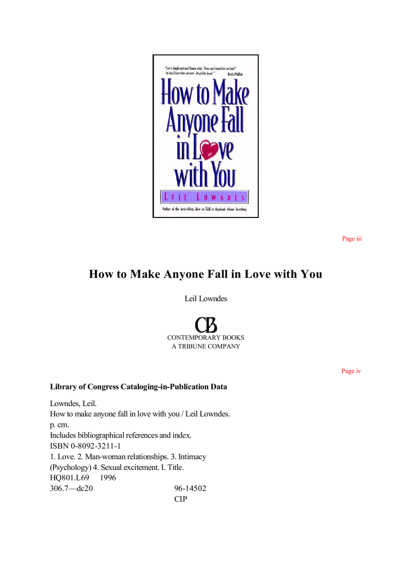 How to Make Anyone Fall in Love with You