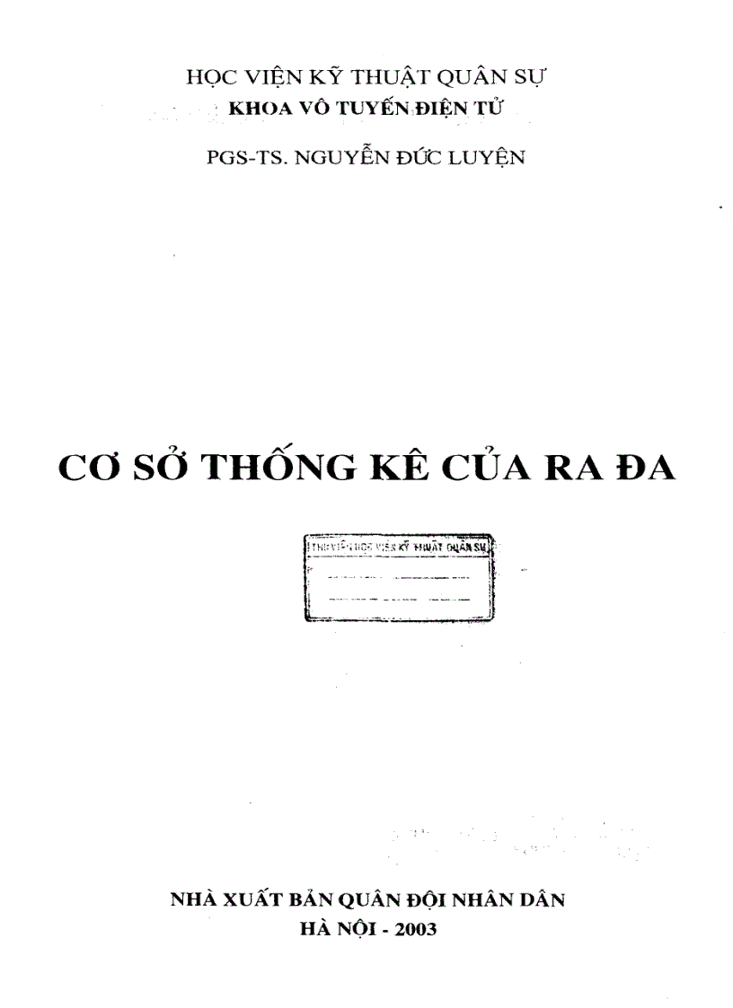 Cơ Sở thống kê của RADA