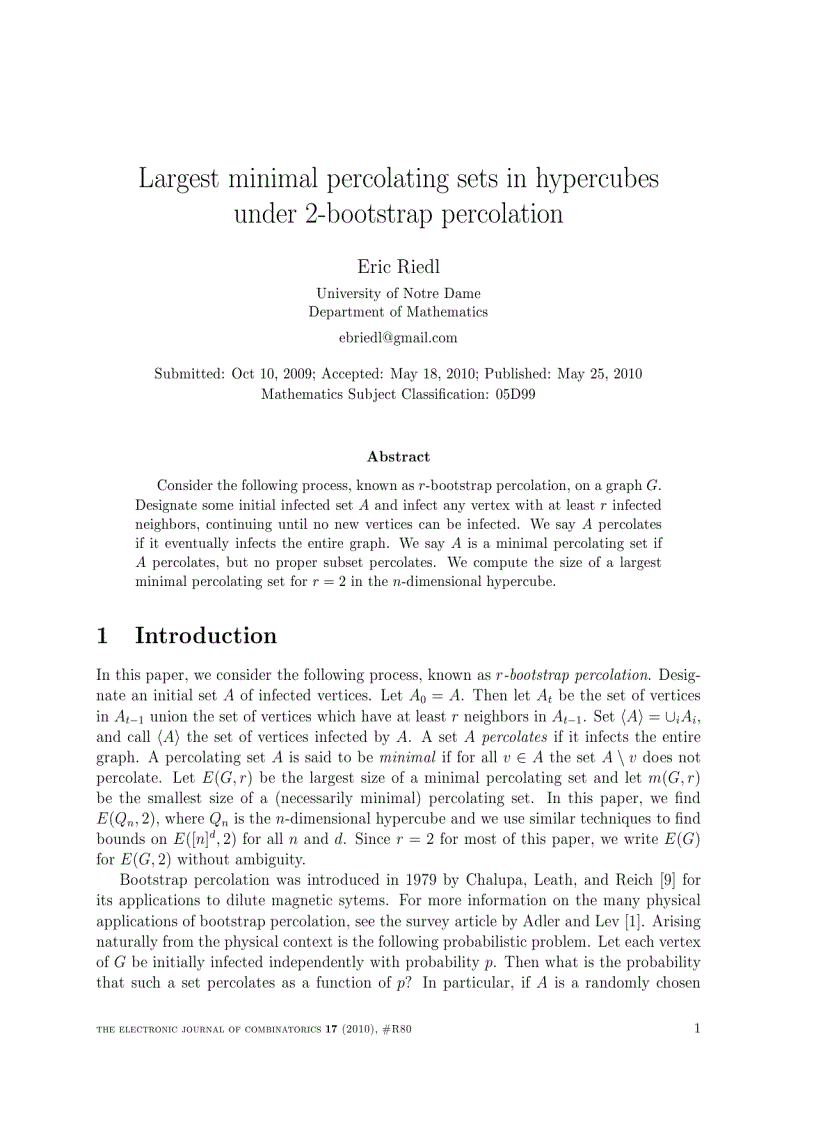 Largest minimal percolating sets in hypercubes under 2 bootstrap percolation