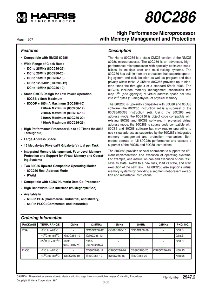 80C86 CMOS 16 Bit Microprocessor 1