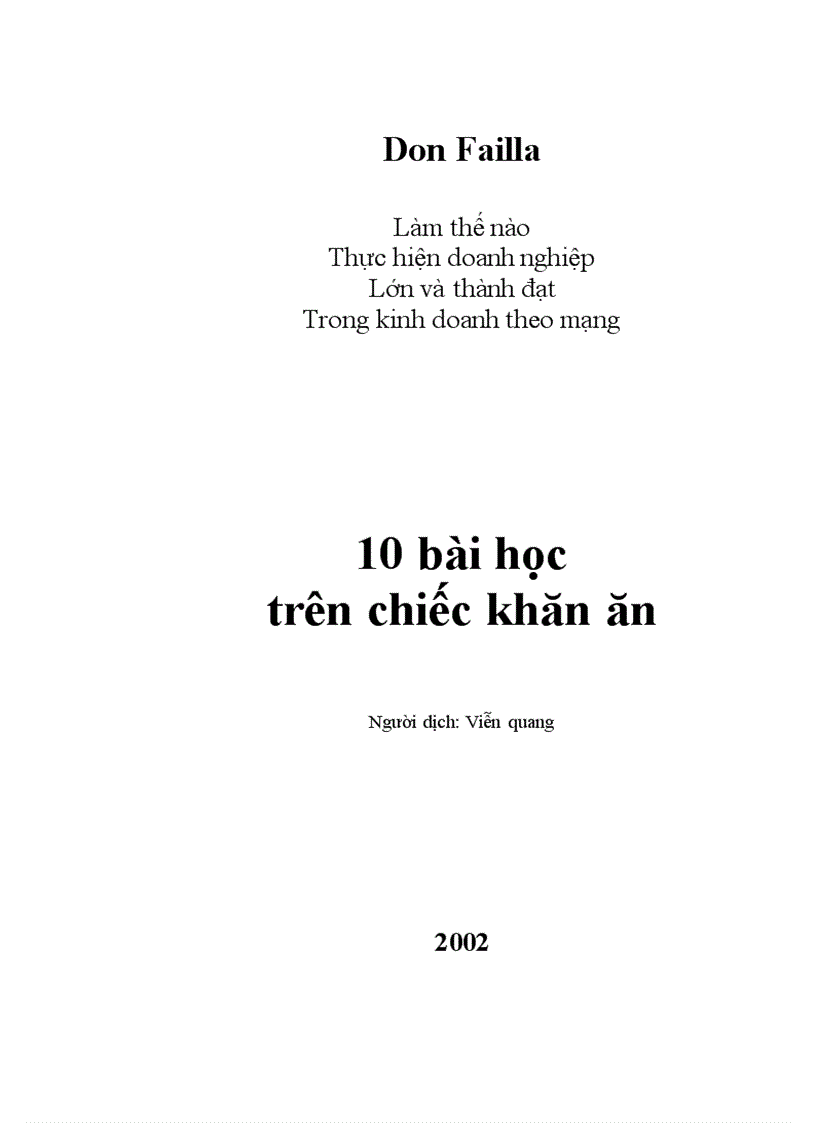 Mười bài học trên chiếc khăn ăn