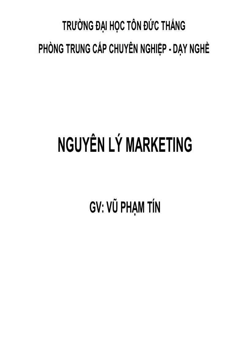 Nguyên lý Marketing Vũ Tín