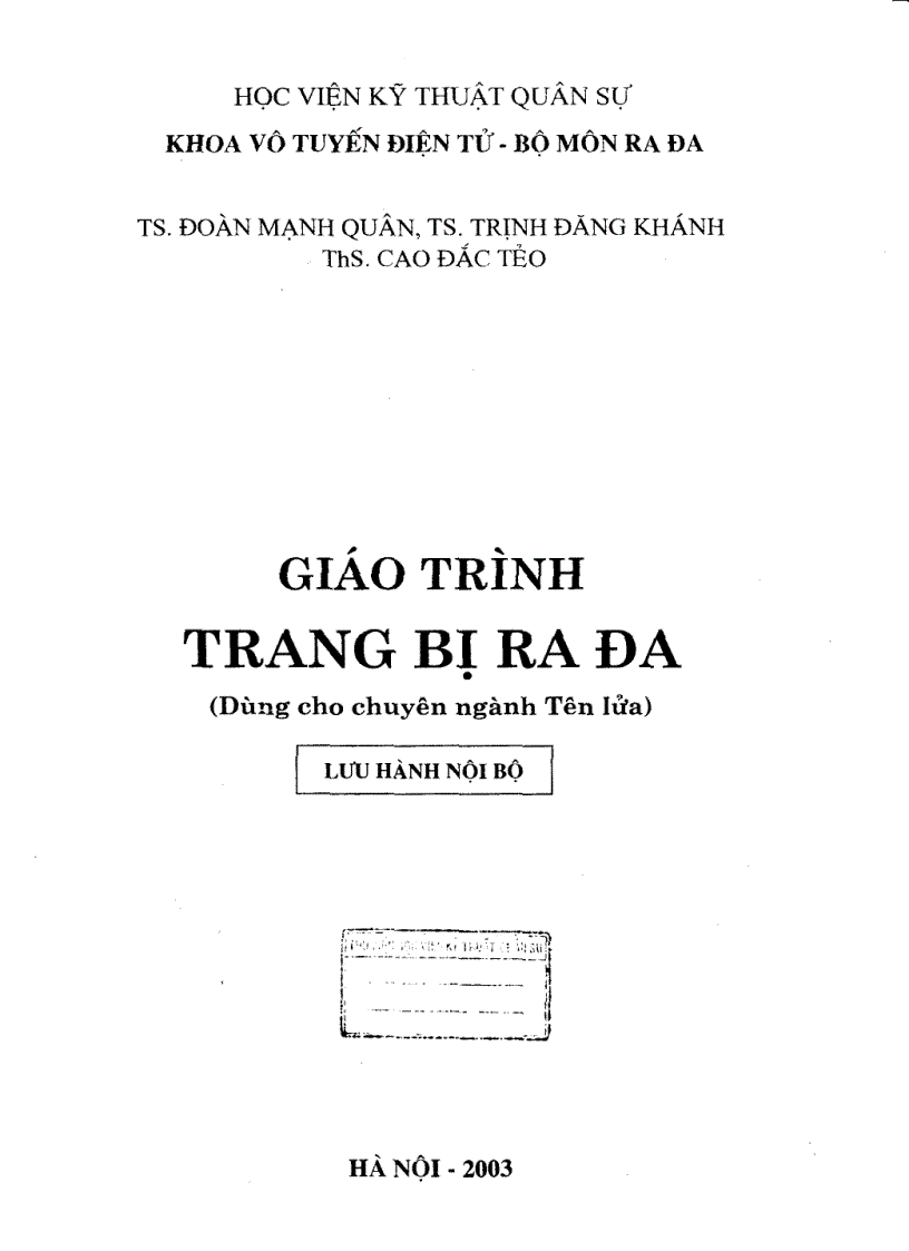 Giáo trình trang bị RADA