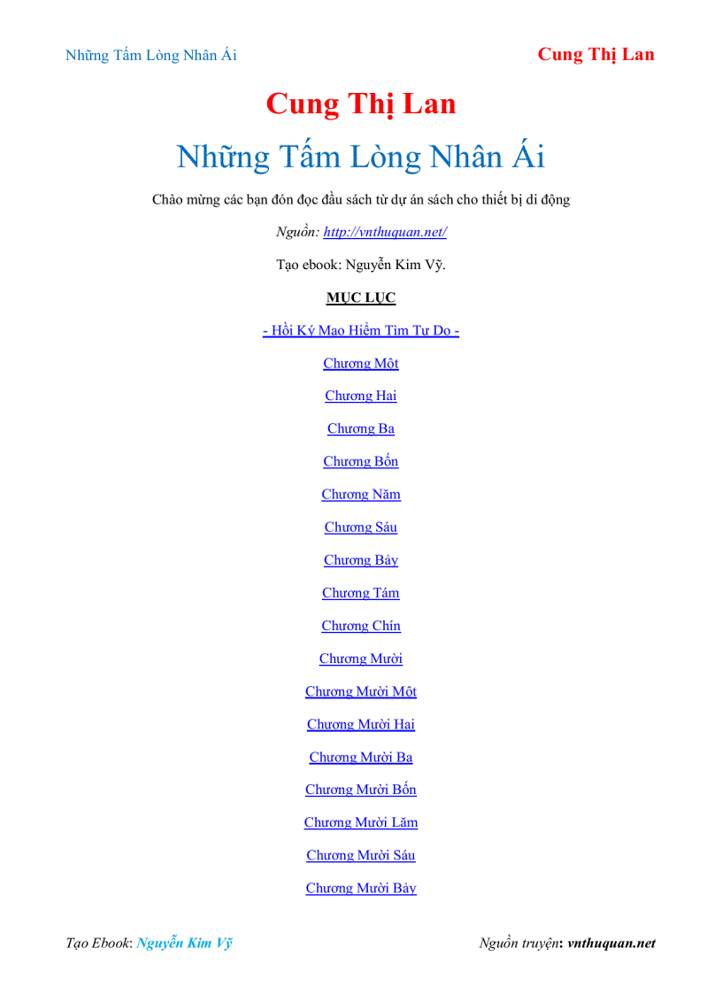 Ebook Những Tấm Lòng Nhân Ái Cung Thị Lan