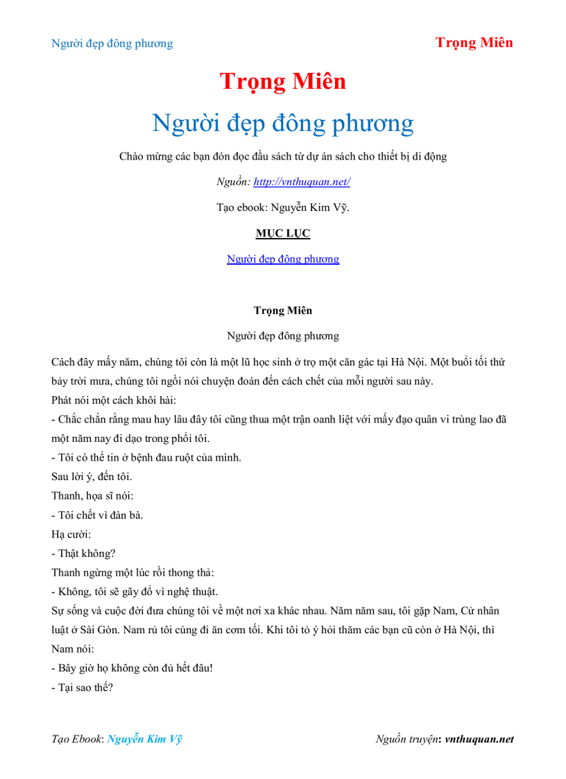 Ebook Người đẹp đông phương Trọng Miên