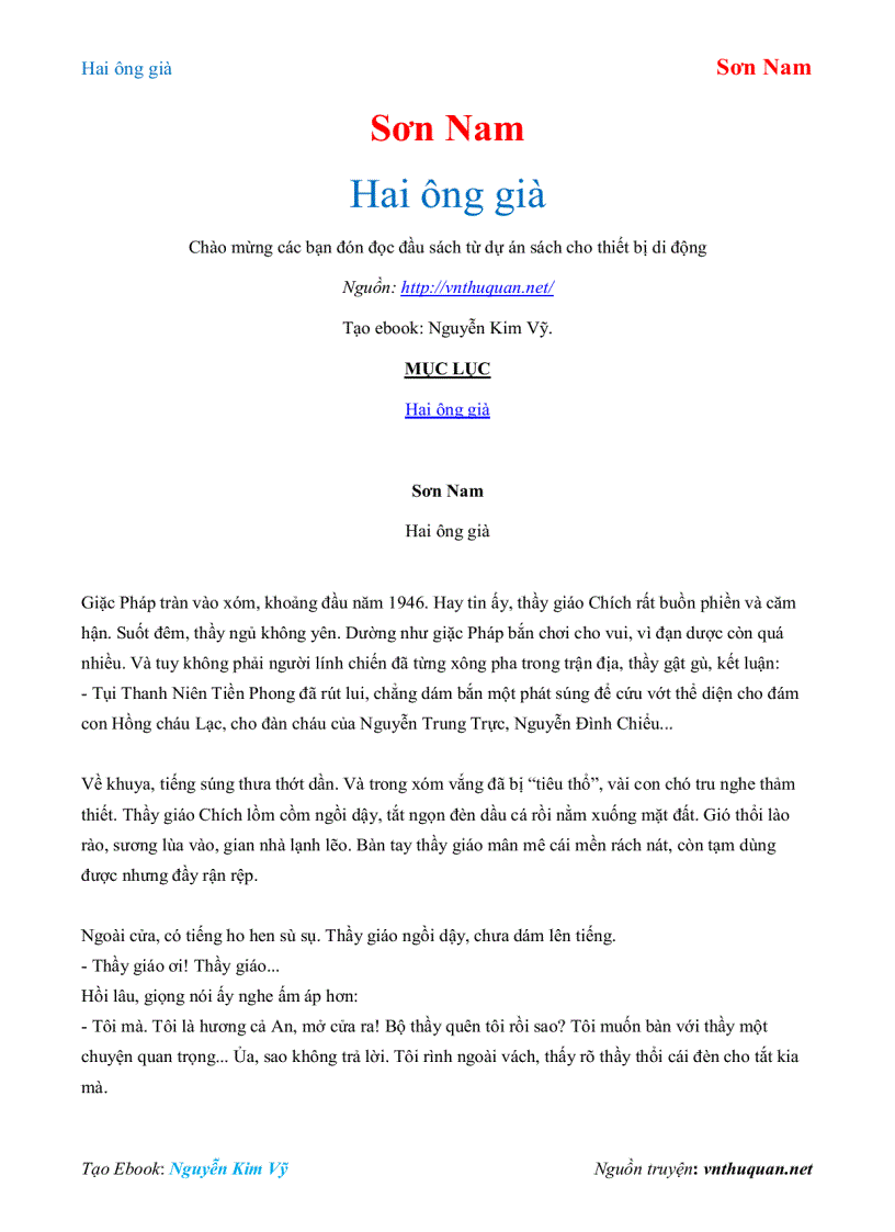 Ebook Hai ông già Sơn Nam