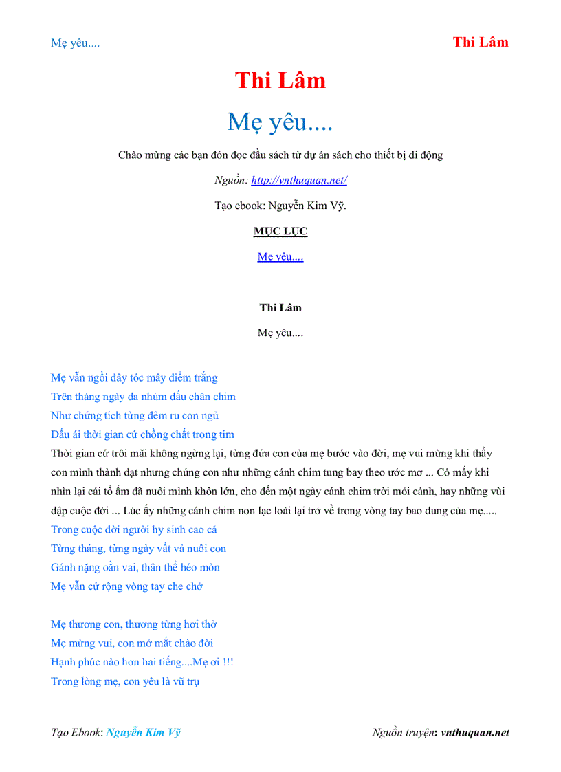 Ebook Mẹ yêu Thi Lâm