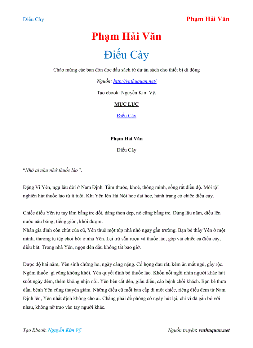 Ebook Điếu Cày Phạm Hải Văn