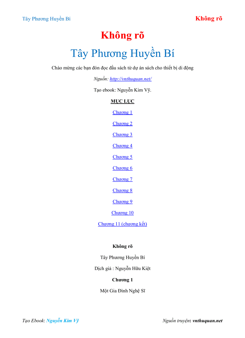 Ebook Tây Phương Huyền Bí Không rõ