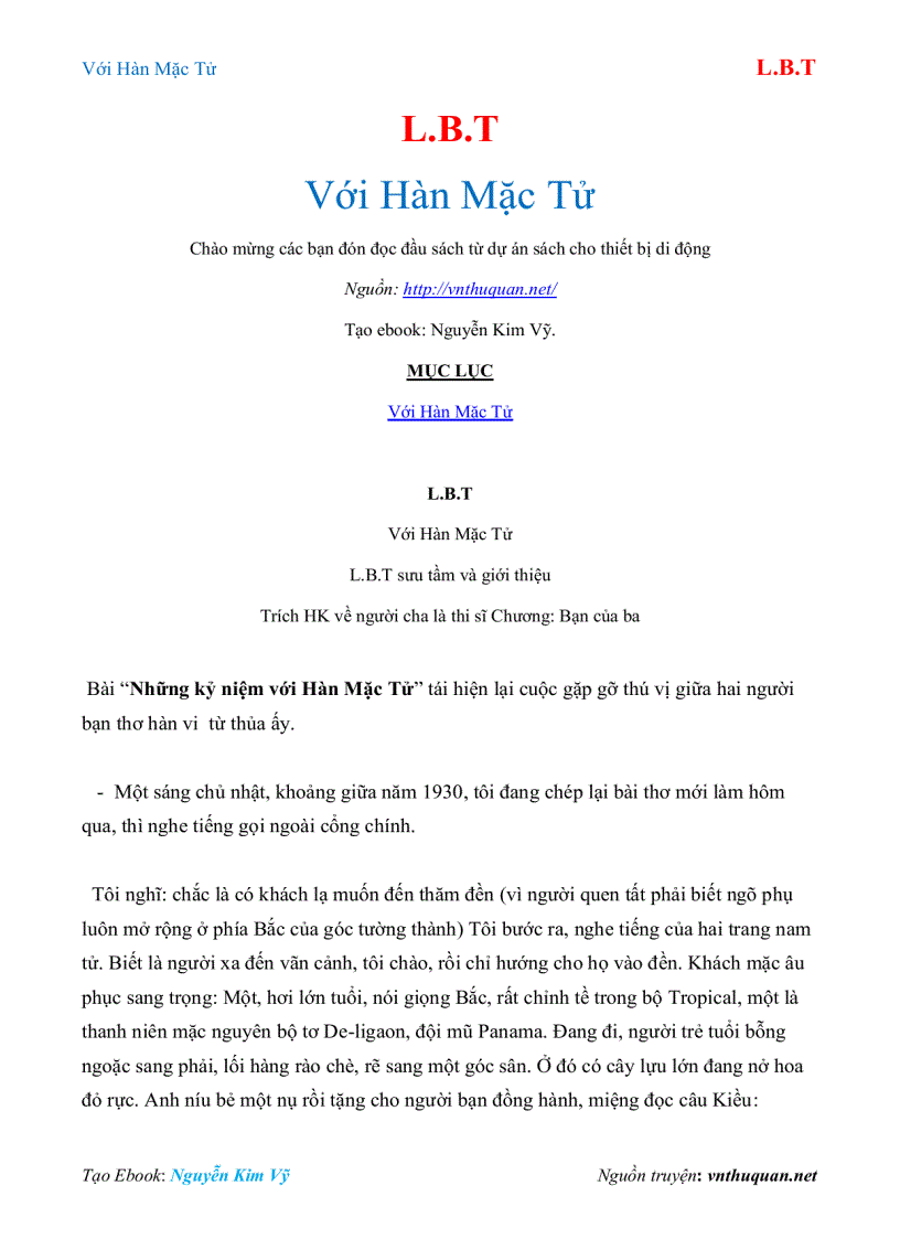 Ebook Với Hàn Mặc Tử L B T