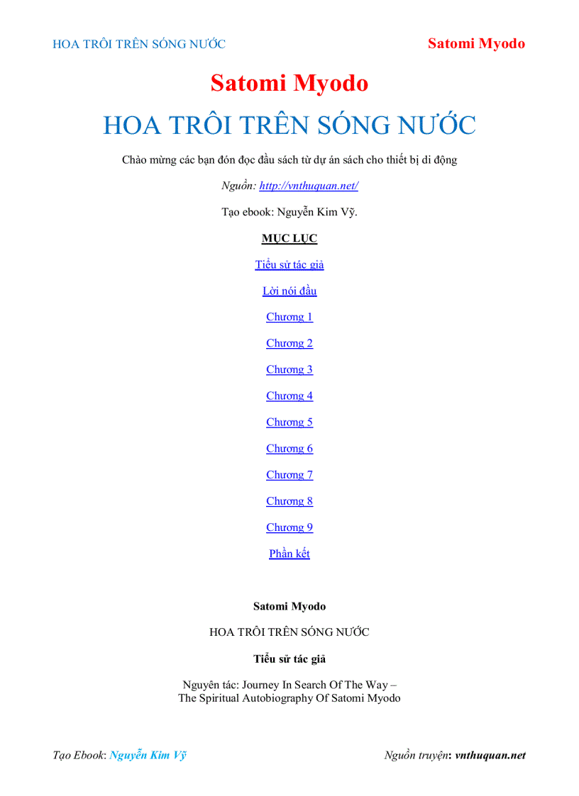 Ebook HOA TRÔI TRÊN SÓNG NƯỚC Satomi Myodo