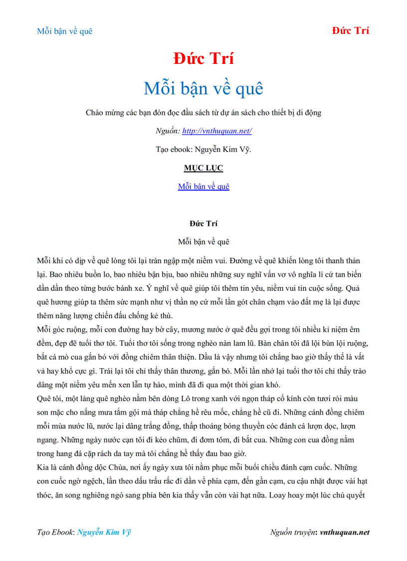 Ebook Mỗi bận về quê Đức Trí