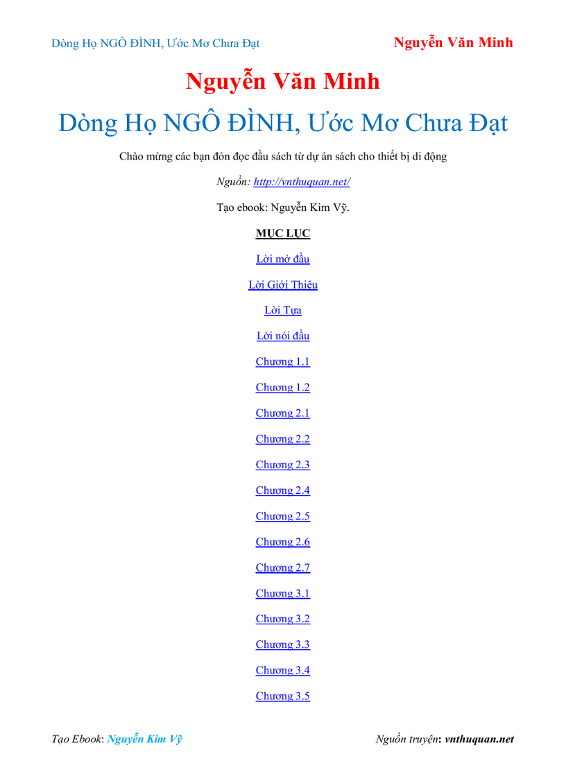 Ebook Dòng họ Ngô Đinh giấc mơ chưa đạt