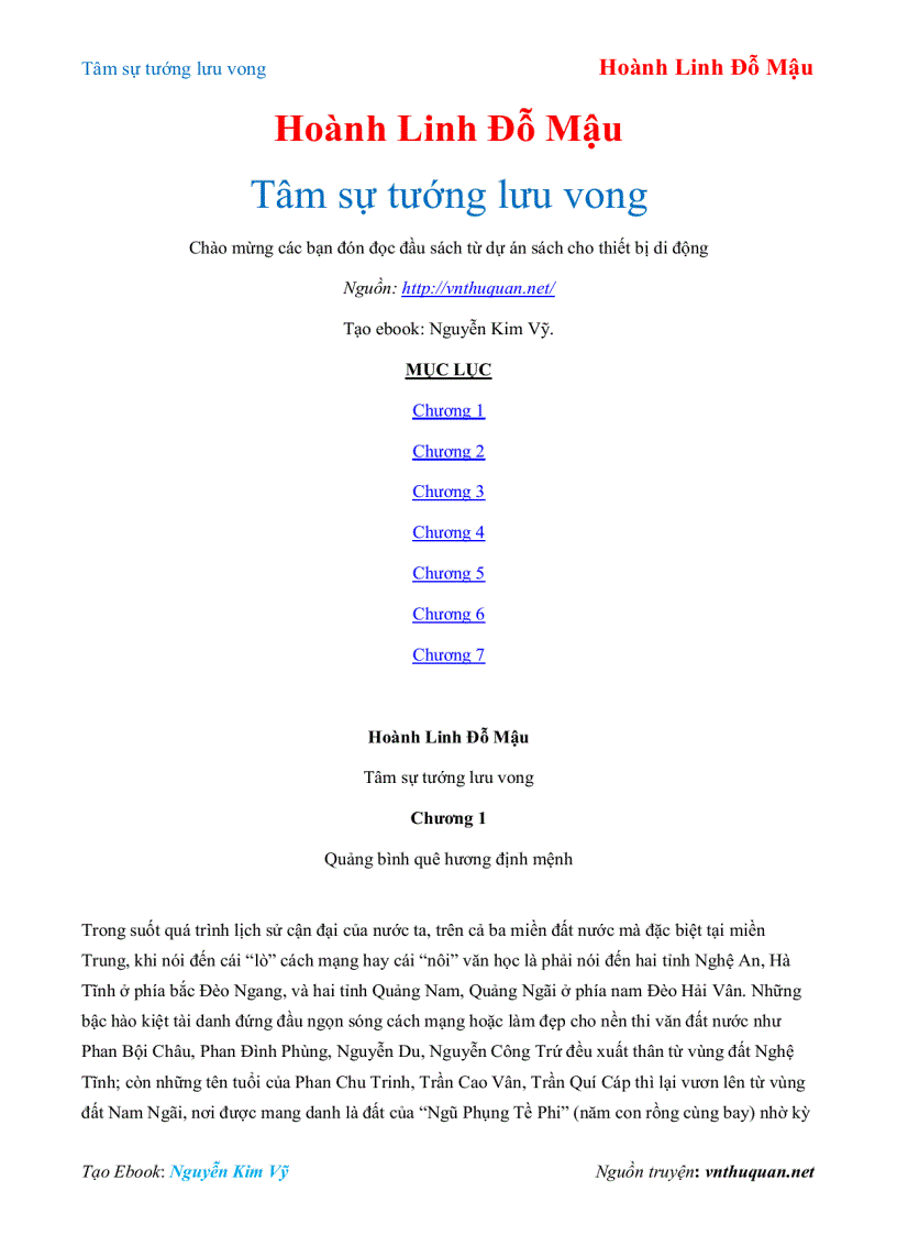 Ebook Tâm sự tướng lưu vong Hoành Linh Đỗ Mậu