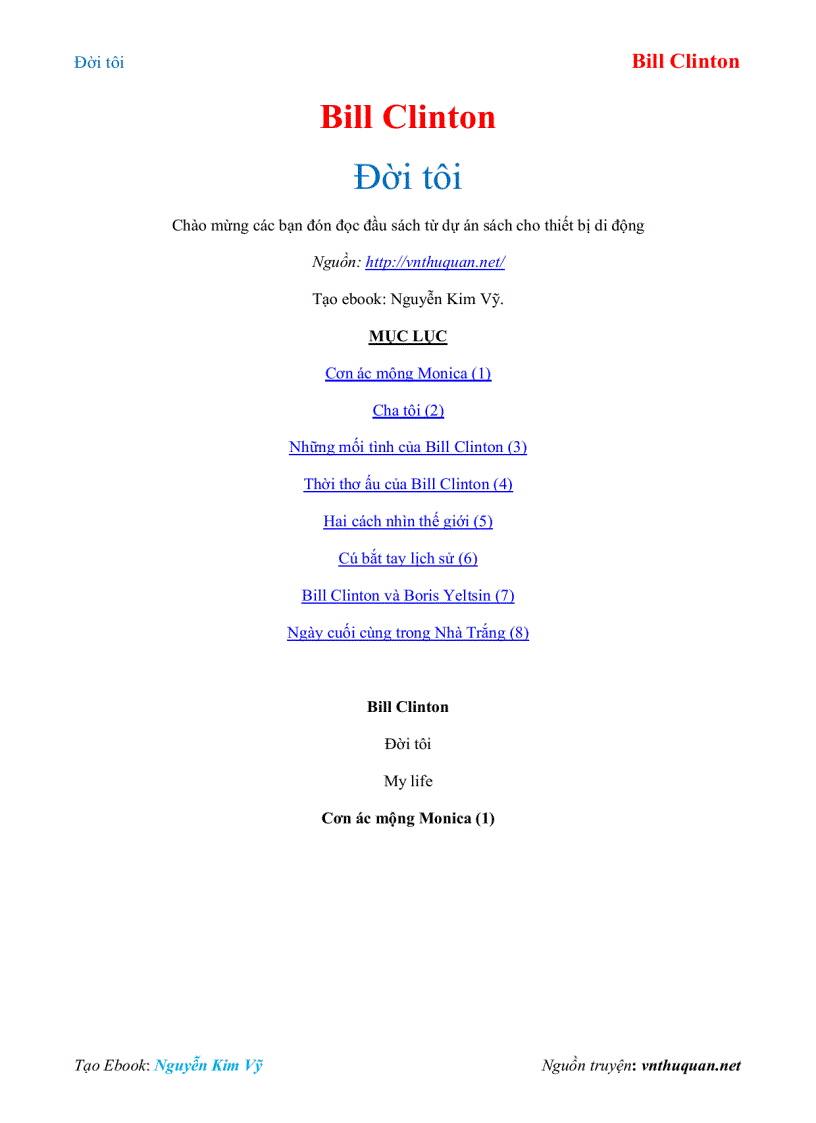 Ebook Đời tôi Bill Clinton