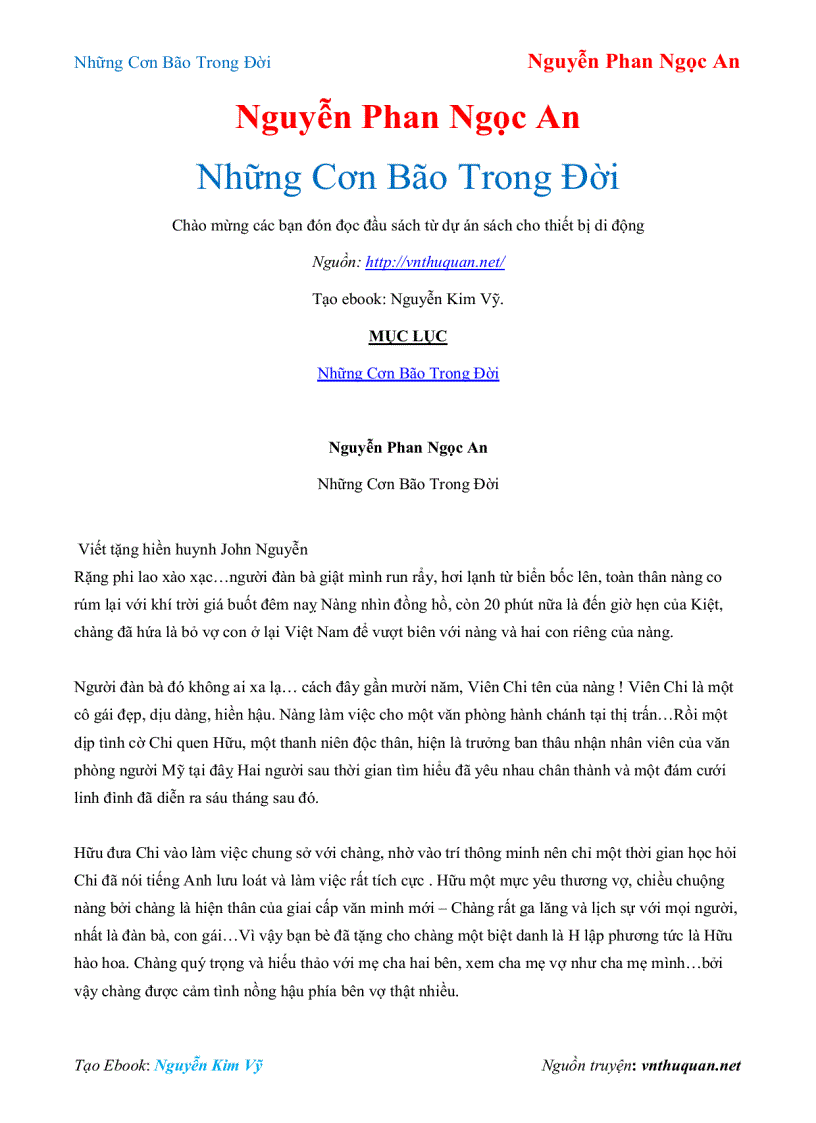 Ebook Những Cơn Bão Trong Ðời Nguyễn Phan Ngọc An