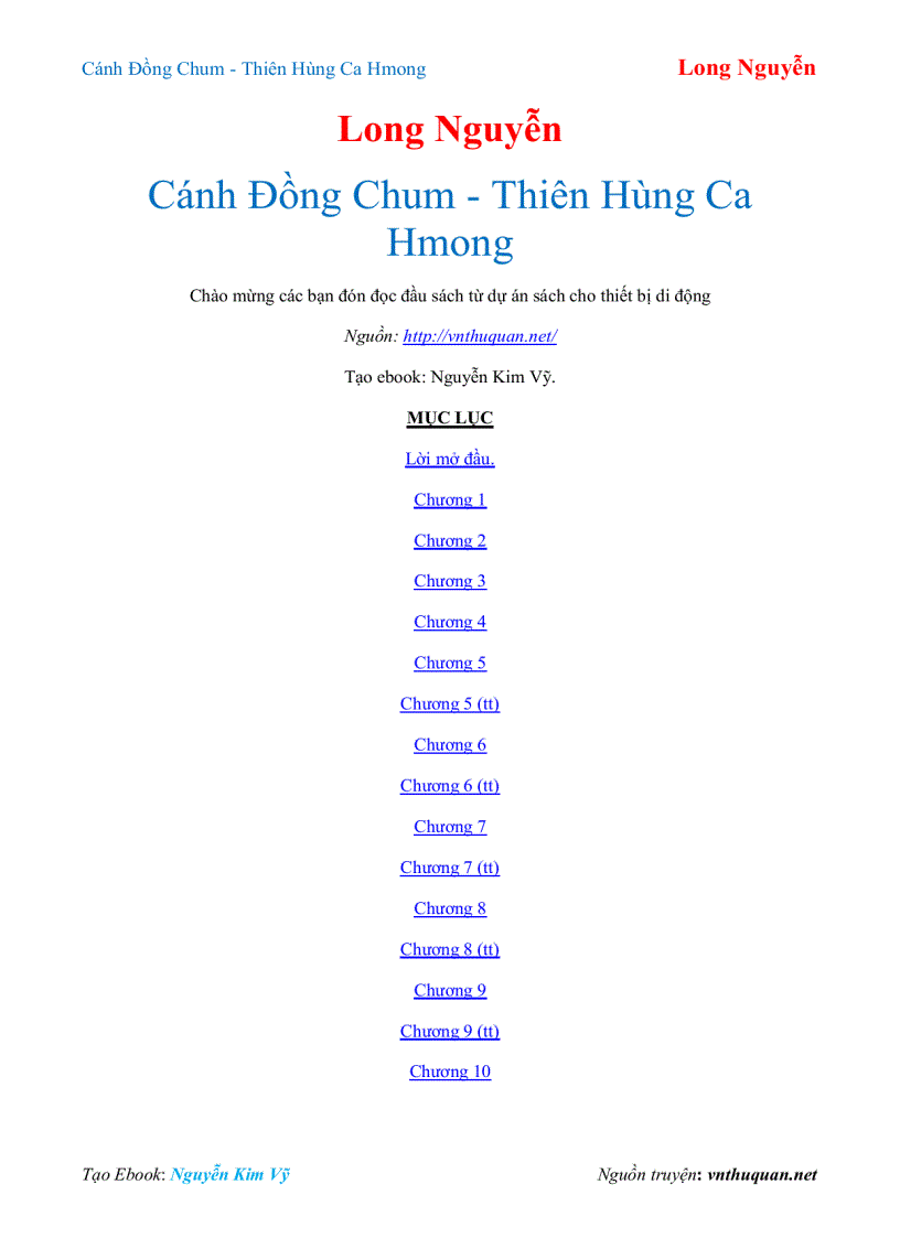 Ebook Cánh Đồng Chum Thiên Hùng Ca Hmong Long Nguyễn