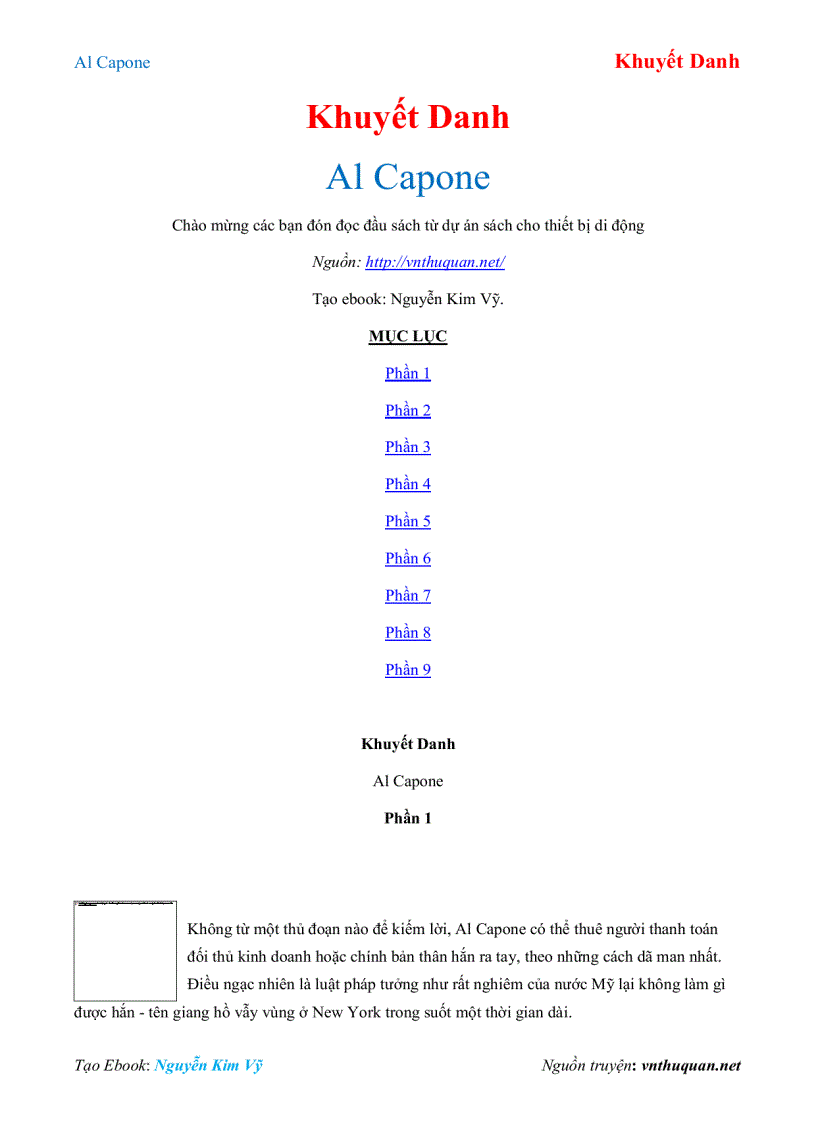 Ebook Al Capone Khuyết Danh