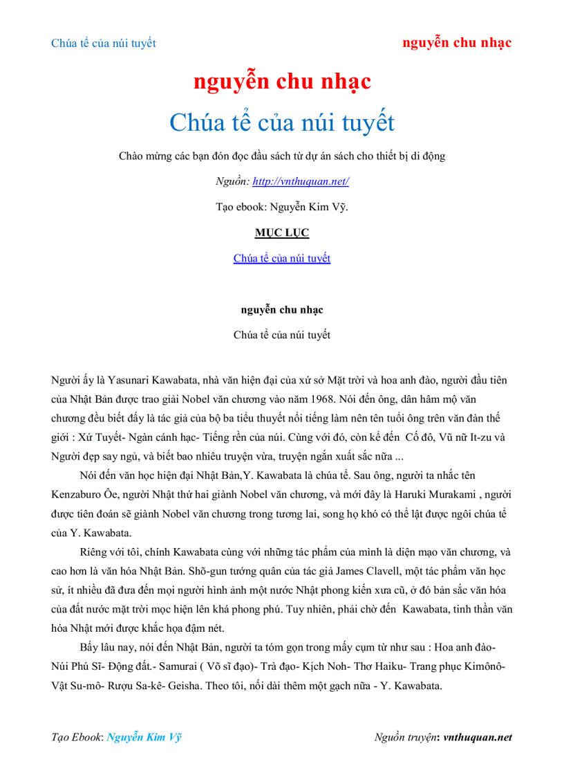 Ebook Chúa tể của núi tuyết nguyễn chu nhạc