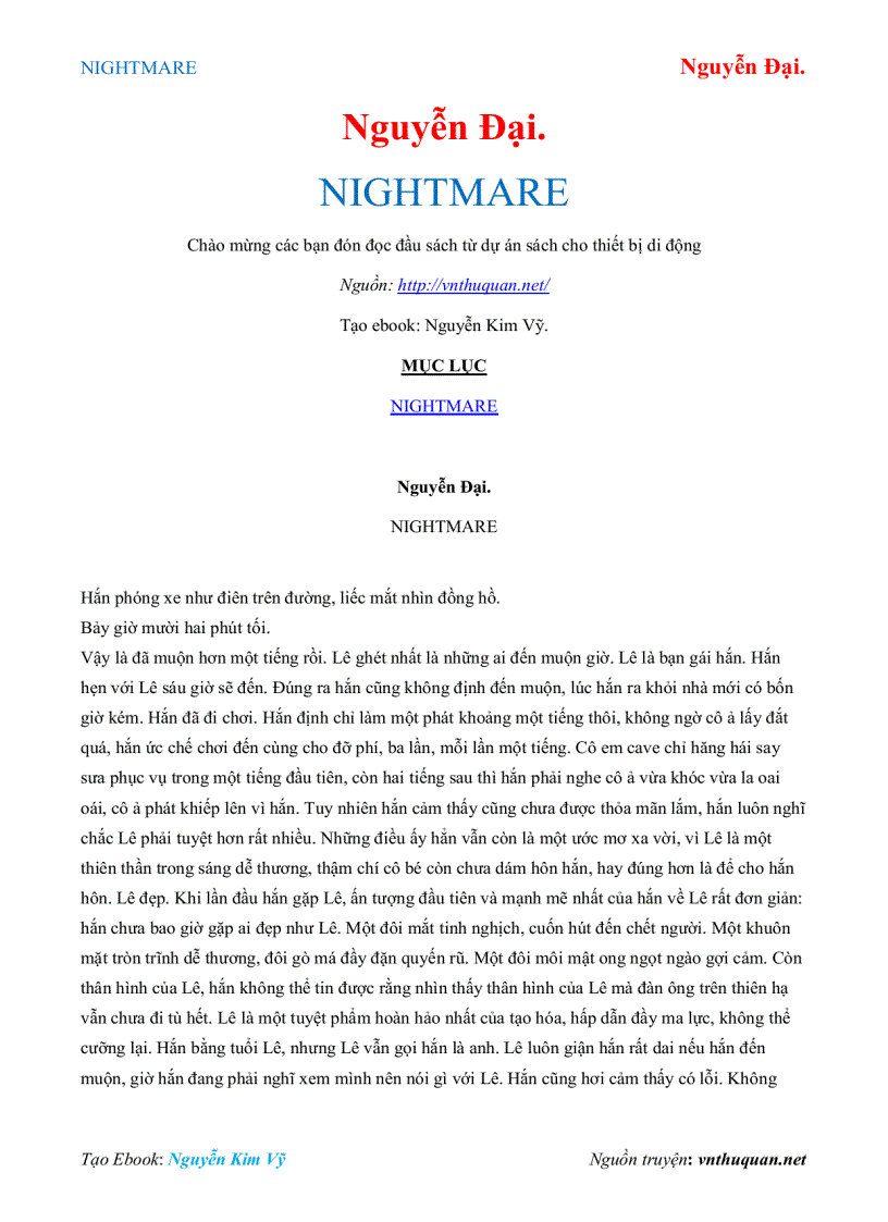 Ebook NIGHTMARE Nguyễn Đại